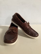 Sebago Brown Leather 'Docksides' Boat Shoes - UK 8 - EUR 42 - US 8.5