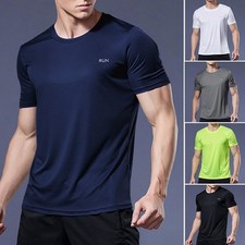 Men’s Quick-Dry Compression Gym Running Jersey Sports T-Shirt Jogging Fitness