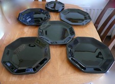 Arcoroc vtg Octime black glass