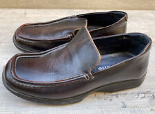Mens SAXONE Dark Brown Mahogany Premium Leather Slip-on Loafer Shoes Size 6.5 40