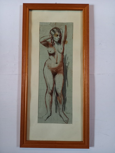 Framed ink and wash - framed,