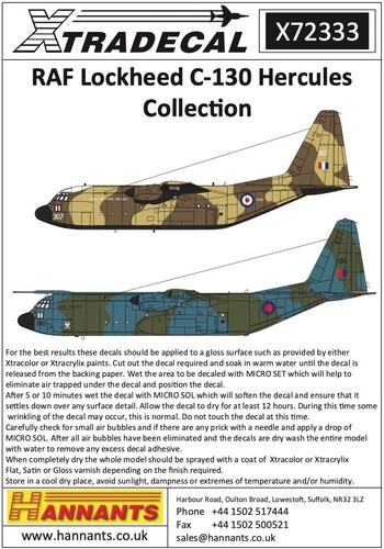Xtradecal raf lockheed - xtradecal, 1/72