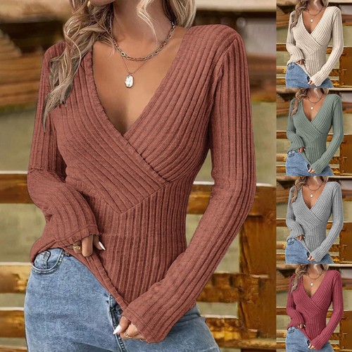 Womens ribbed plain - ribbed, jumper