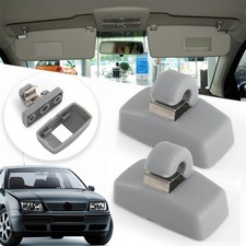 2x SUN VISOR BRACKET CLIP GREY
