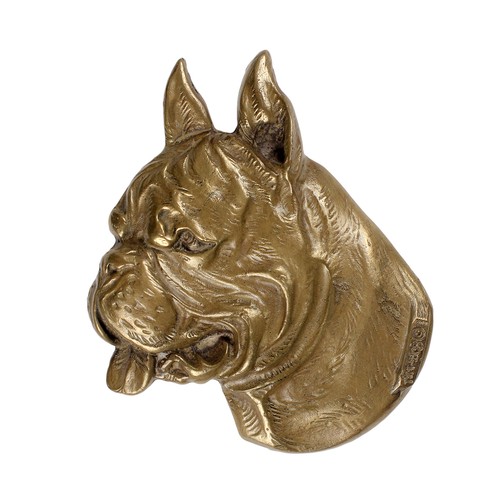 Boxer bronze plaque art - bronze,