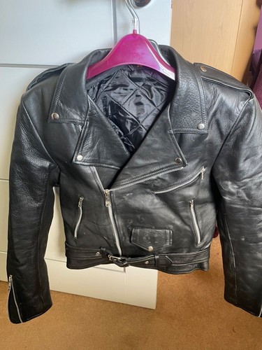 Black motorcyle jacket with