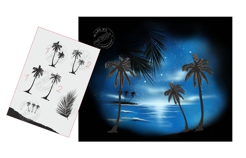 036 palm multilayer stencil - palm,
