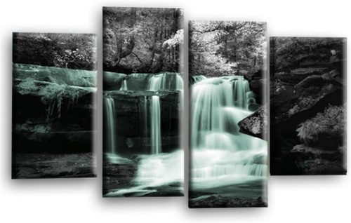 Waterfall wall art duck egg - art,