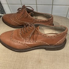 ZARA TAN LEATHER LACE UP SHOES