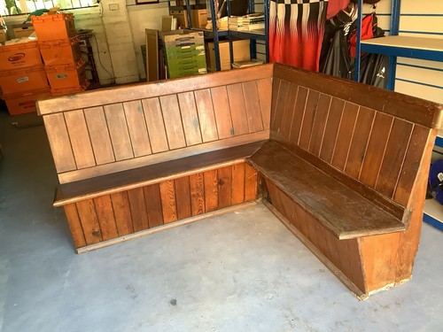 Old pine church pew - pine,