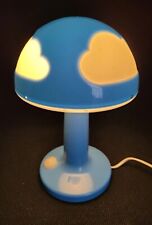 Vintage IKEA SKOJIG Blue Mushroom Bedside Table Lamp - Dimmer Switch 