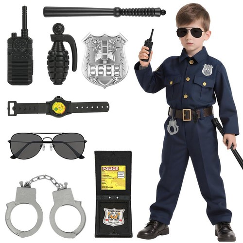 Police pretend play toys 9pcs - play,