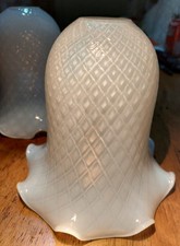 Pair Of Vintage/Antique Opalescent Glass Lamp Shades