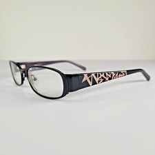 VERA WANG V054 Designer Eyeglasses Black Gold Pattern Frames 52-16-135 Women's