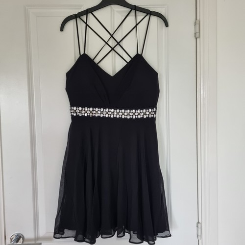 Lipsy black sheer embellished - black,