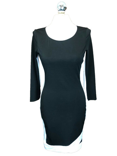 Black white body con - black,
