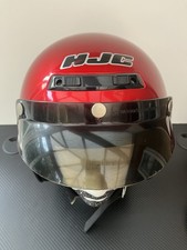HJC CL-5 Gloss Candy Red Motorcycle Moped Scooter Helmet & Sun Visor DOT Snell M
