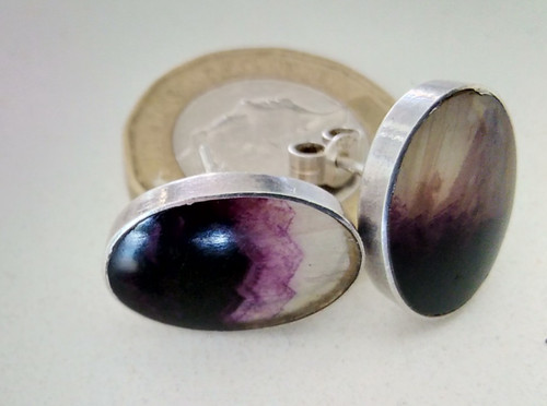 Blue john silver earrings - john,