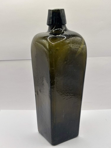 Old green glass - , bottle