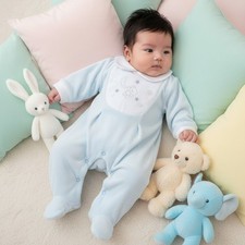 Baby Boy Sleepsuit Velour