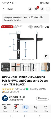 Upvc door handle 92pz - 92pz, sprung