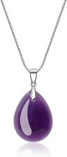 925 Sterling Silver Amethyst Necklace for Women, Crystal Amethyst Jewelry for...