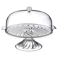 Cake Stand Dome Lid Cover Large Clear Acrylic Display Box Serving Plate Crystal