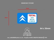 Citroen Total Engine bay sticker - Voir Notice D'Emploi