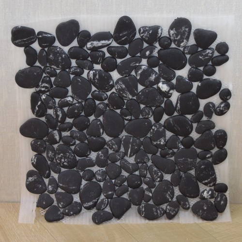 Black white pebble stone - &,