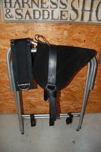 Black leather bareback - black,