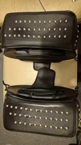 Studded black leather - studded,