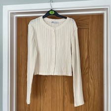 Zara cream lace button up top