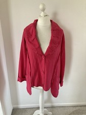 Kekoo Large Pink 100% Cotton Lagenlook Jacket 48” Chest