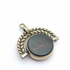 Antique Bloodstone Spinner Fob Pendant Swivel Watch Fob As Found