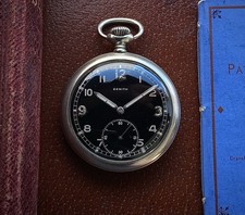 WW2 1943 Zenith German Army DH pocket watch Wermacht Hermetic case cal 193-P6
