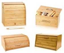 Bamboo Wooden Bread Bin Lift