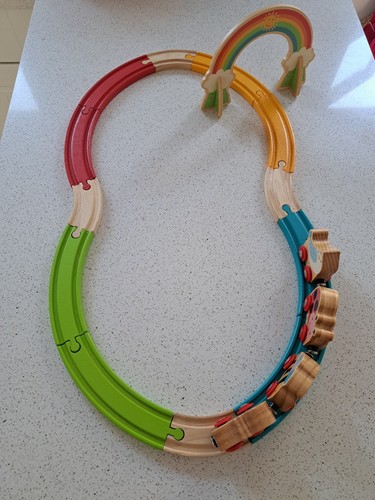 First wooden train set - set, early