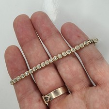 Beautiful 9ct gold Diamond 0.50ct Tennis Bracelet Hallmarked 375 9k O99