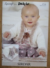 Sirdar Aran/Funky Fur Knit Pattern 1714: Baby/Child's Bolero & Blanket: 0-6yrs