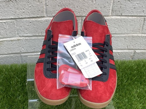 Adidas london red trainers - red,