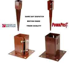 Fence Post SPIKES & SHOES, Bolt Down Holders ~ 50/75/100mm Garden Support Stakes