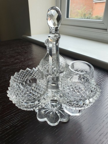 Victorian crystal three piece - victorian,