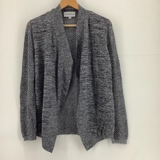 Mary Portas Grey Marl Sparkle Cardigan Open Knit Shrug Size 12 Womens
