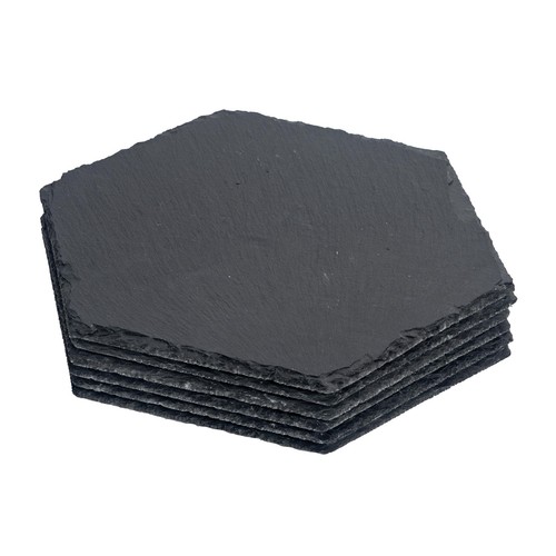 Hexagon slate placemats 30 x - slate,