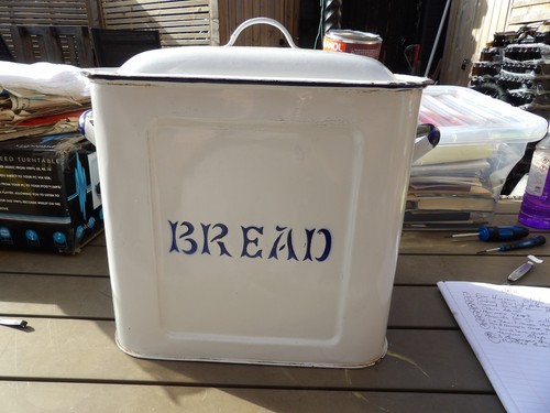 English vintage enamel bread - english,