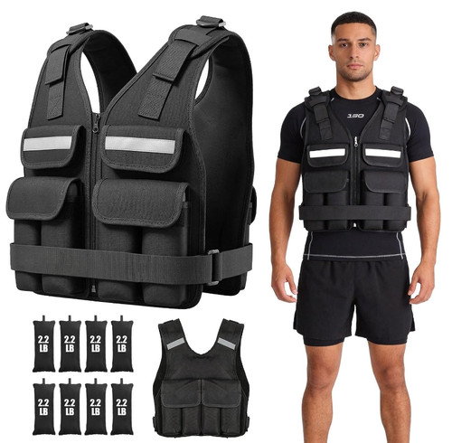 Weighted vest with - with, reflective