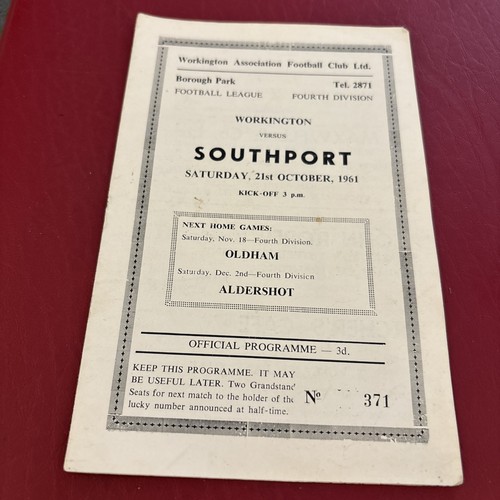 Workington southport 1961 - workington, v