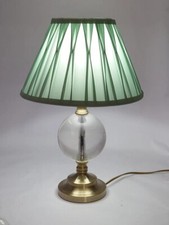 Solid Crystal Ball Glass Table Lamp - Globe Sphere with Brushed Brass Base (3kg)