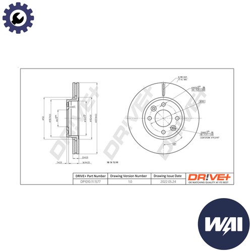 Brake disc dp1010 1577 - 2x,