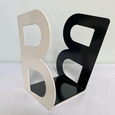 IKEA Billy Metal Bookends 6" Black & Ivory 2011 Discontinued Bookcase Modern